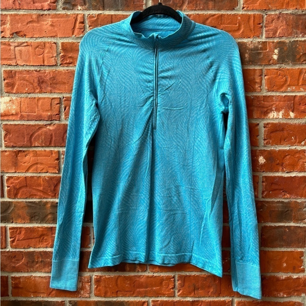 Moving Comfort Womens Large Blue Quarter Zip Long Sleeve Pullover Active Top